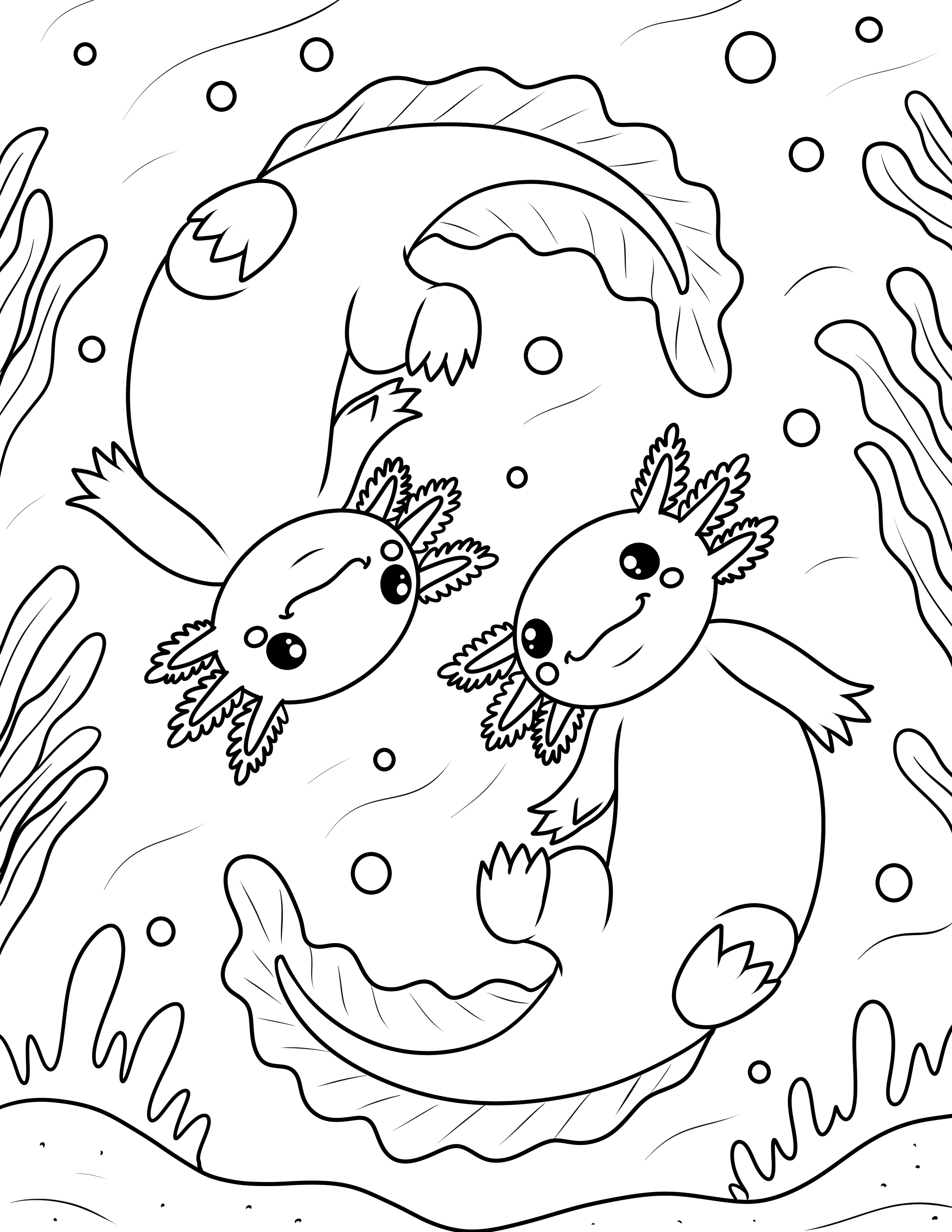 Free Axolotl Coloring Pages