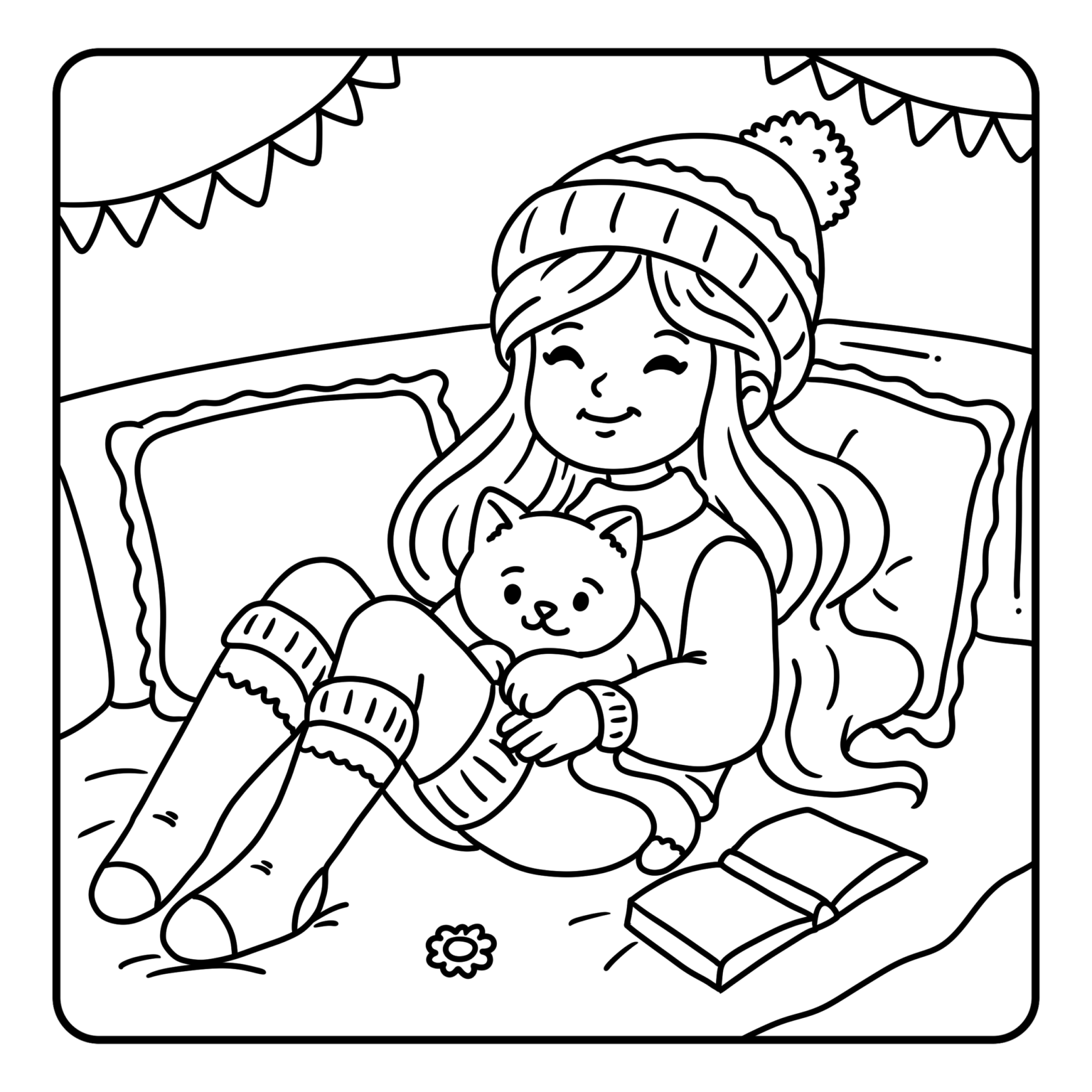 Cozy Girl Moments Coloring Pages Cozy Girl Moments Coloring Pages