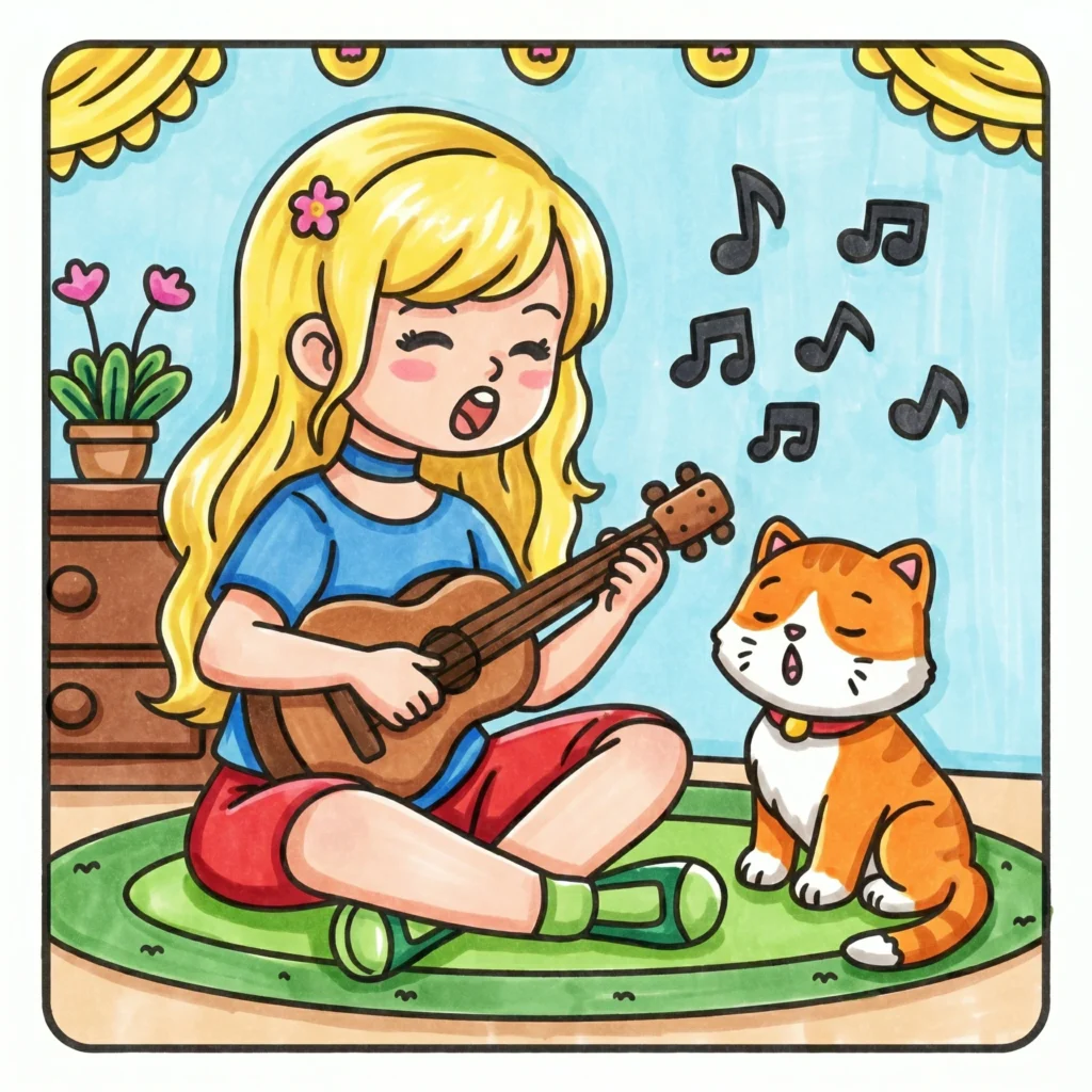 Cozy Girl With Her Pet