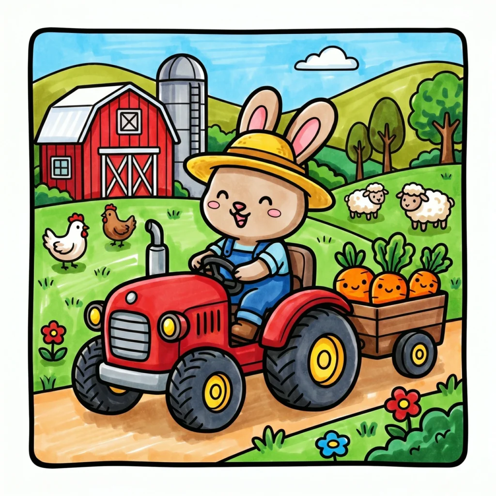 Funny Bunny Moments Coloring Pages